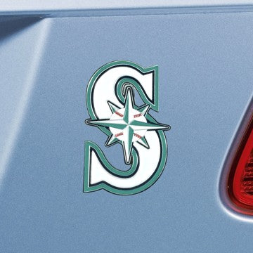Wholesale-Seattle Mariners Emblem - Color MLB Exterior Auto Accessory - Color Emblem - 3.2" x 3" SKU: 26710