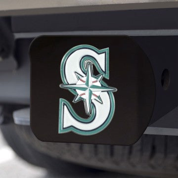 Wholesale-Seattle Mariners Hitch Cover MLB Color Emblem on Black Hitch - 3.4" x 4" SKU: 26712