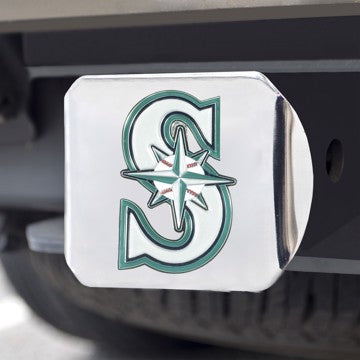 Wholesale-Seattle Mariners Hitch Cover MLB Color Emblem on Chrome Hitch - 3.4" x 4" SKU: 26715