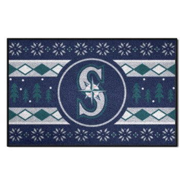 Wholesale-Seattle Mariners Holiday Sweater Starter Mat MLB Accent Rug - 19" x 30" SKU: 26413