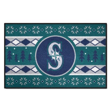 Wholesale-Seattle Mariners Holiday Sweater Starter Mat MLB Accent Rug - 19" x 30" SKU: 32818