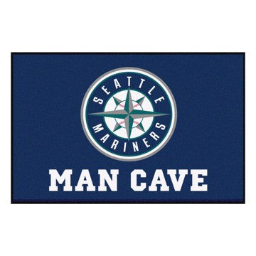 Wholesale-Seattle Mariners Man Cave Starter MLB Accent Rug - 19" x 30" SKU: 32820