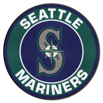 Wholesale-Seattle Mariners Roundel Mat MLB Accent Rug - Round - 27" diameter SKU: 18150