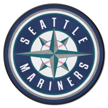 Wholesale-Seattle Mariners Roundel Mat MLB Accent Rug - Round - 27" diameter SKU: 32825