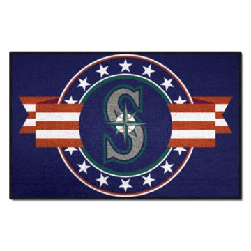 Wholesale-Seattle Mariners Starter Mat - MLB Patriotic MLB Accent Rug - 19" x 30" SKU: 18552