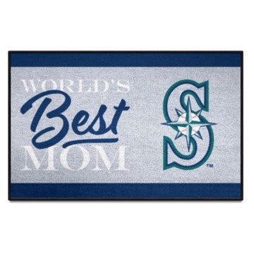 Wholesale-Seattle Mariners Starter Mat - World's Best Mom MLB Accent Rug - 19" x 30" SKU: 34111