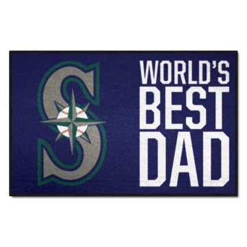 Wholesale-Seattle Mariners World's Best Dad Starter Mat MLB Accent Rug - 19" x 30" SKU: 31138
