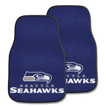 Wholesale-Seattle Seahawks 2-pc Carpet Car Mat Set NFL Auto Floor Mat - 2 piece Set - 17" x 27" SKU: 5942