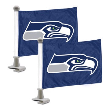 Wholesale-Seattle Seahawks Ambassador Flags NFL Mini Auto Flags - 2 Piece - 4" x 6" SKU: 61884