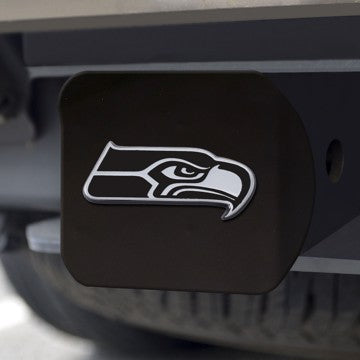 Wholesale-Seattle Seahawks Hitch Cover NFL Chrome Emblem on Black Hitch - 3.4" x 4" SKU: 21586