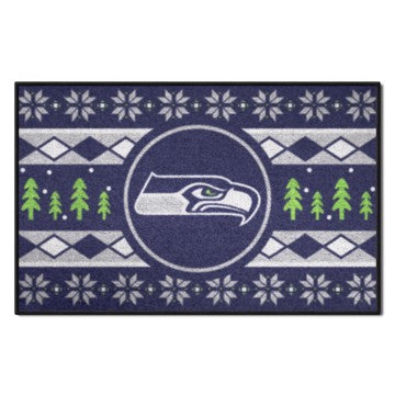 Wholesale-Seattle Seahawks Holiday Sweater Starter Mat NFL Accent Rug - 19" x 30" SKU: 26217