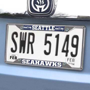 Wholesale-Seattle Seahawks License Plate Frame NFL Exterior Auto Accessory - 6.25" x 12.25" SKU: 17213