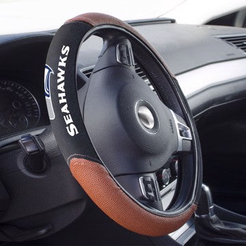 Wholesale-Seattle Seahawks Sports Grip Steering Wheel Cover NFL Universal Fit - 14.5" to 15.5" SKU: 62109