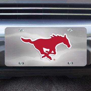 Wholesale-SMU Diecast License Plate SMU Mustangs 3D Stainless Steel License Plate SKU: 33285