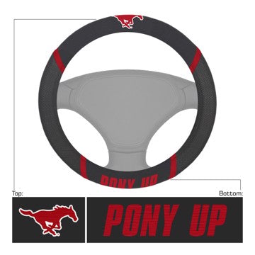 Wholesale-SMU Mustangs Steering Wheel Cover Universal Fit - 14.5" to 15.5" SKU: 33852