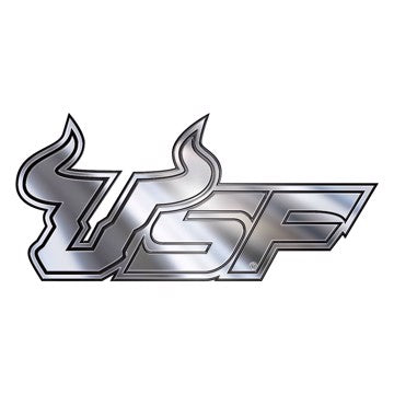 Wholesale-South Florida Molded Chrome Emblem University of South Florida Molded Chrome Emblem 3.25” x 3.25 - "USF" Alternate Logo SKU: 60393
