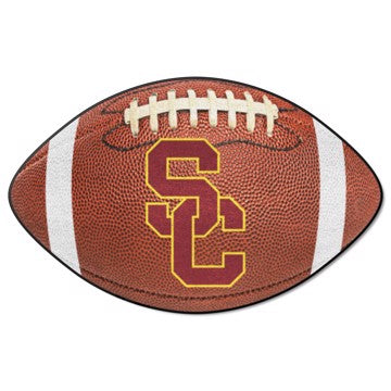 Wholesale-Southern California Trojans Football Mat NCAA Accent Rug - Shaped - 20.5" x 32.5" SKU: 36543