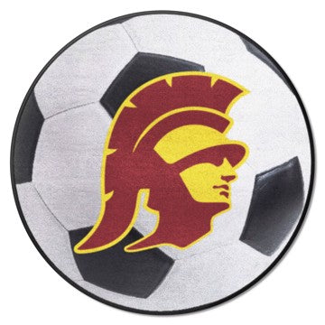 Wholesale-Southern California Trojans Soccer Ball Mat NCAA Accent Rug - Round - 27" diameter SKU: 36544