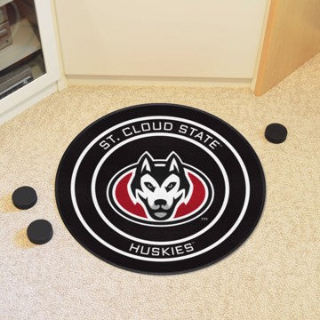 Wholesale-St. Cloud State Huskies Hockey Puck Rug - 27in. Diameter SKU: 19549