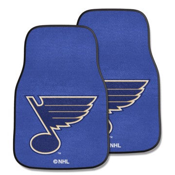 Wholesale-St. Louis Blues 2-pc Carpet Car Mat Set NHL Auto Floor Mat - 2 piece Set - 17" x 27" SKU: 10595