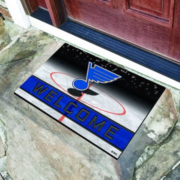 Wholesale-St. Louis Blues Crumb Rubber Door Mat NHL Outdoor Door Mat - 18" x 30" SKU: 21286