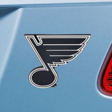Wholesale-St. Louis Blues Emblem - Chrome NHL Exterior Auto Accessory - Chrome Emblem - 2" x 3.2" SKU: 17183