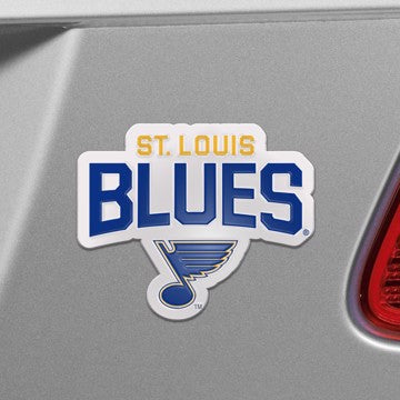 Wholesale-St. Louis Blues Embossed Color Emblem NHL Exterior Auto Accessory - Aluminum Color SKU: 60501