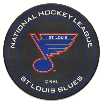 Wholesale-St. Louis Blues Puck Mat - Retro Collection NHL Accent Rug - Round - 27" diameter SKU: 35582