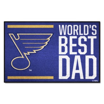 Wholesale-St. Louis Blues Starter Mat - World's Best Dad NHL Accent Rug - 19" x 30" SKU: 31169