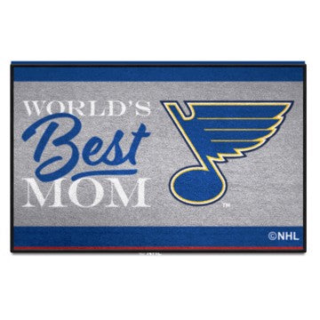 Wholesale-St. Louis Blues Starter Mat - World's Best Mom NHL Accent Rug - 19" x 30" SKU: 34162
