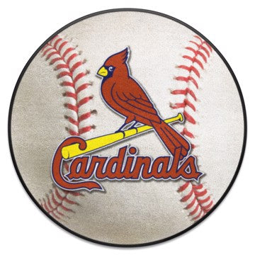 Wholesale-St. Louis Cardinals Baseball Mat MLB Accent Rug - Round - 27" diameter SKU: 6503