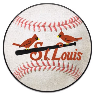 Wholesale-St. Louis Cardinals Baseball Mat - Retro Collection MLB Accent Rug - Round - 27" diameter SKU: 1801