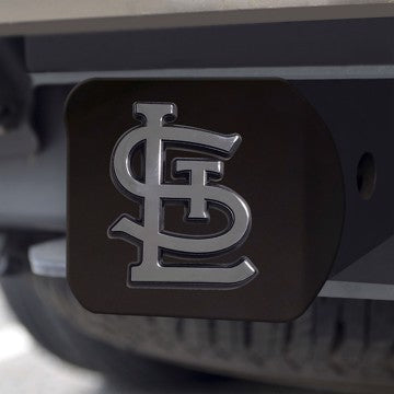 Wholesale-St. Louis Cardinals Black Hitch Cover MLB Chrome Emblem on Black Hitch - 3.4" x 4" SKU: 28668