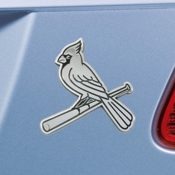 Wholesale-St. Louis Cardinals Emblem - Chrome MLB Exterior Auto Accessory - Chrome Emblem - 2" x 3.2" SKU: 27049