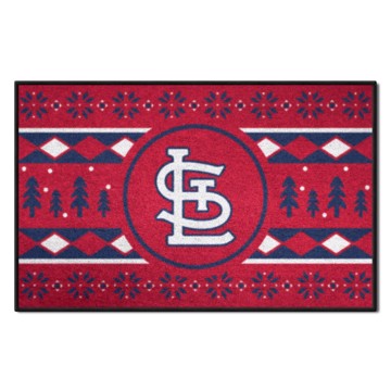 Wholesale-St. Louis Cardinals Holiday Sweater Starter Mat MLB Accent Rug - 19" x 30" SKU: 26414