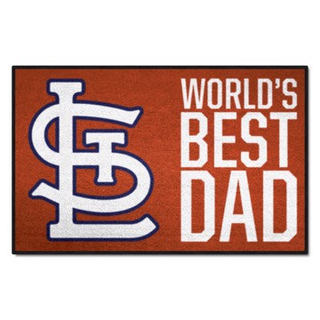 Wholesale-St. Louis Cardinals World's Best Dad Starter Mat MLB Accent Rug - 19" x 30" SKU: 31139