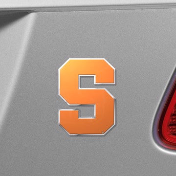 Wholesale-Syracuse Embossed Color Emblem Syracuse University Embossed Color Emblem 3.25” x 3.25” - "Block S 'Syracuse'" Logo SKU: 60557