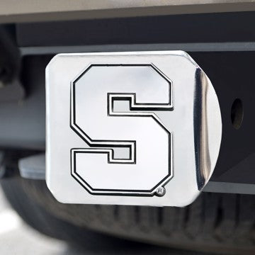 Wholesale-Syracuse Hitch Cover Syracuse University Chrome Emblem on Chrome Hitch Cover 3.4"x4" - "Block S" Logo SKU: 25103