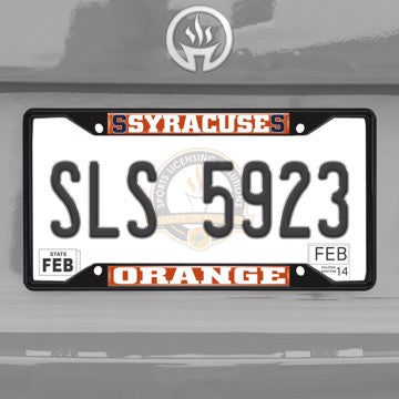 Wholesale-Syracuse University License Plate Frame - Black Syracuse - NCAA - Black Metal License Plate Frame SKU: 31282