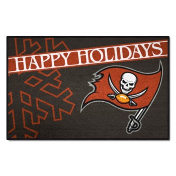 Wholesale-Tampa Bay Buccaneers Happy Holidays Starter Mat NFL Accent Rug - 19" x 30" SKU: 17652