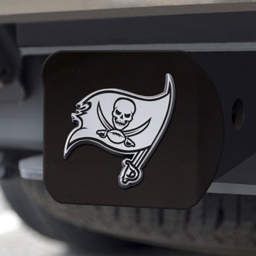 Wholesale-Tampa Bay Buccaneers Hitch Cover NFL Chrome Emblem on Black Hitch - 3.4" x 4" SKU: 21587