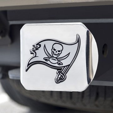 Wholesale-Tampa Bay Buccaneers Hitch Cover NFL Chrome Emblem on Chrome Hitch - 3.4" x 4" SKU: 15631