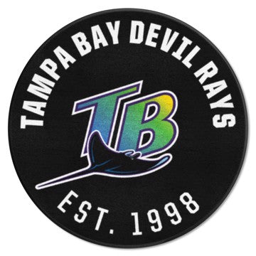 Wholesale-Tampa Bay Devil Rays Roundel Mat - Retro Collection MLB Accent Rug - Round - 27" diameter SKU: 2298