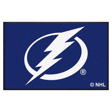 Wholesale-Tampa Bay Lightning 4X6 High-Traffic Mat with Rubber Backing NHL Commercial Mat - Landscape Orientation - Indoor - 43" x 67" SKU: 12883