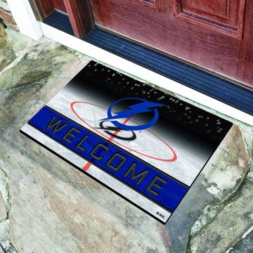 Wholesale-Tampa Bay Lightning Crumb Rubber Door Mat NHL Outdoor Door Mat - 18" x 30" SKU: 21287