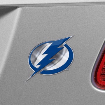 Wholesale-Tampa Bay Lightning Embossed Color Emblem NHL Exterior Auto Accessory - Aluminum Color SKU: 60502