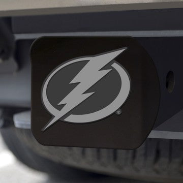 Wholesale-Tampa Bay Lightning Hitch Cover NHL Chrome Emblem on Black Hitch - 3.4" x 4" SKU: 25108