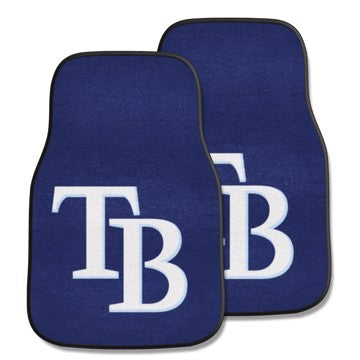 Wholesale-Tampa Bay Rays 2-pc Carpet Car Mat Set MLB Auto Floor Mat - 2 piece Set - 17" x 27" SKU: 6354