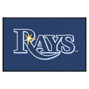 Wholesale-Tampa Bay Rays 4X6 High-Traffic Mat with Durable Rubber Backing MLB Commercial Mat - Landscape Orientation - Indoor - 43" x 67" SKU: 9869