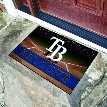 Wholesale-Tampa Bay Rays Crumb Rubber Door Mat MLB Outdoor Door Mat - 18" x 30" SKU: 21935